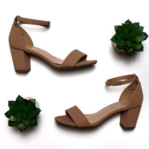 TOP MODA Ankle Strap Heel Sandal - Tan - Size 6.5